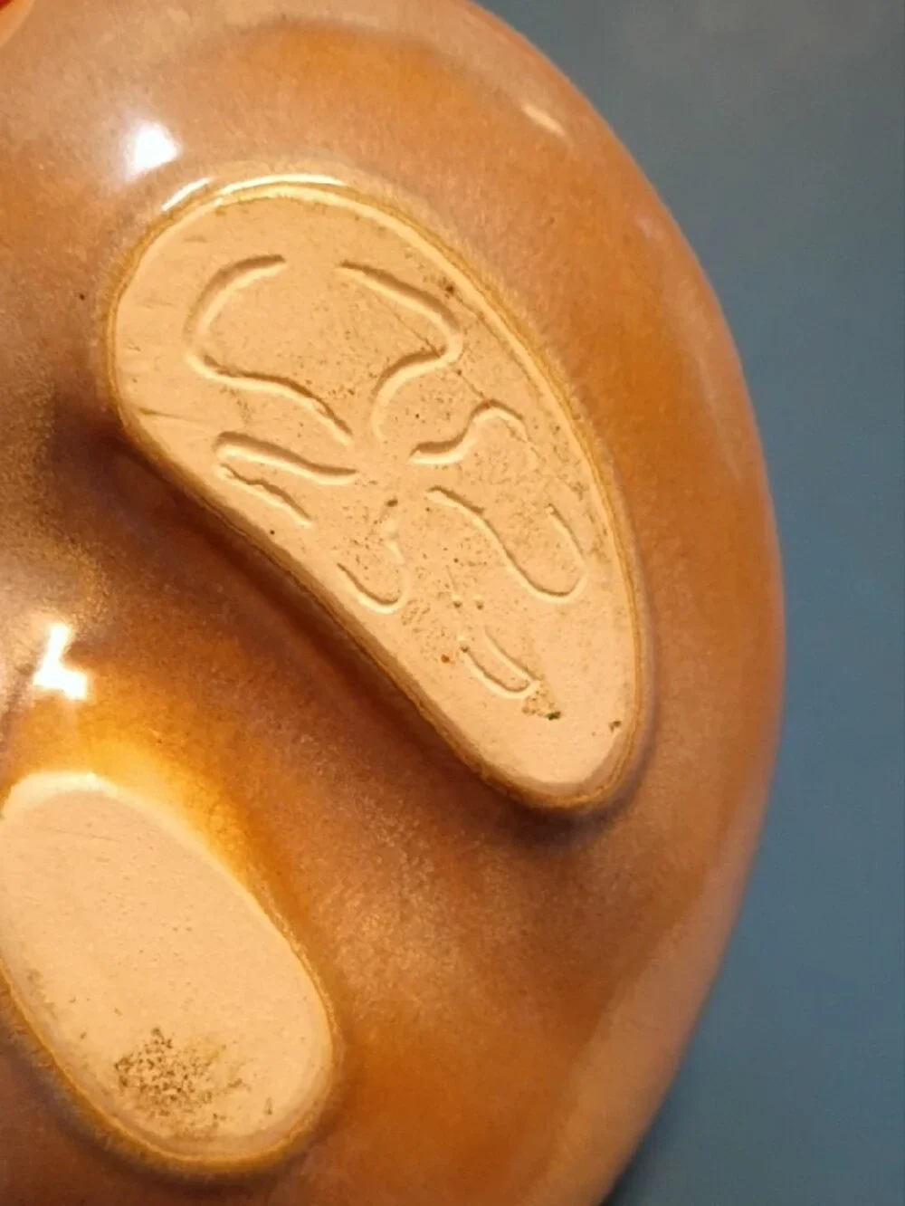 Two-Compartment Pottery Small Dish in Honey Amber Spoon Dish Trinkets